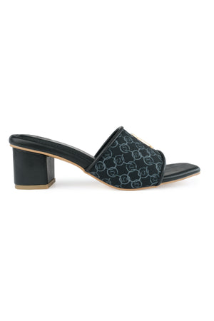 Interlock Block Heels - Black