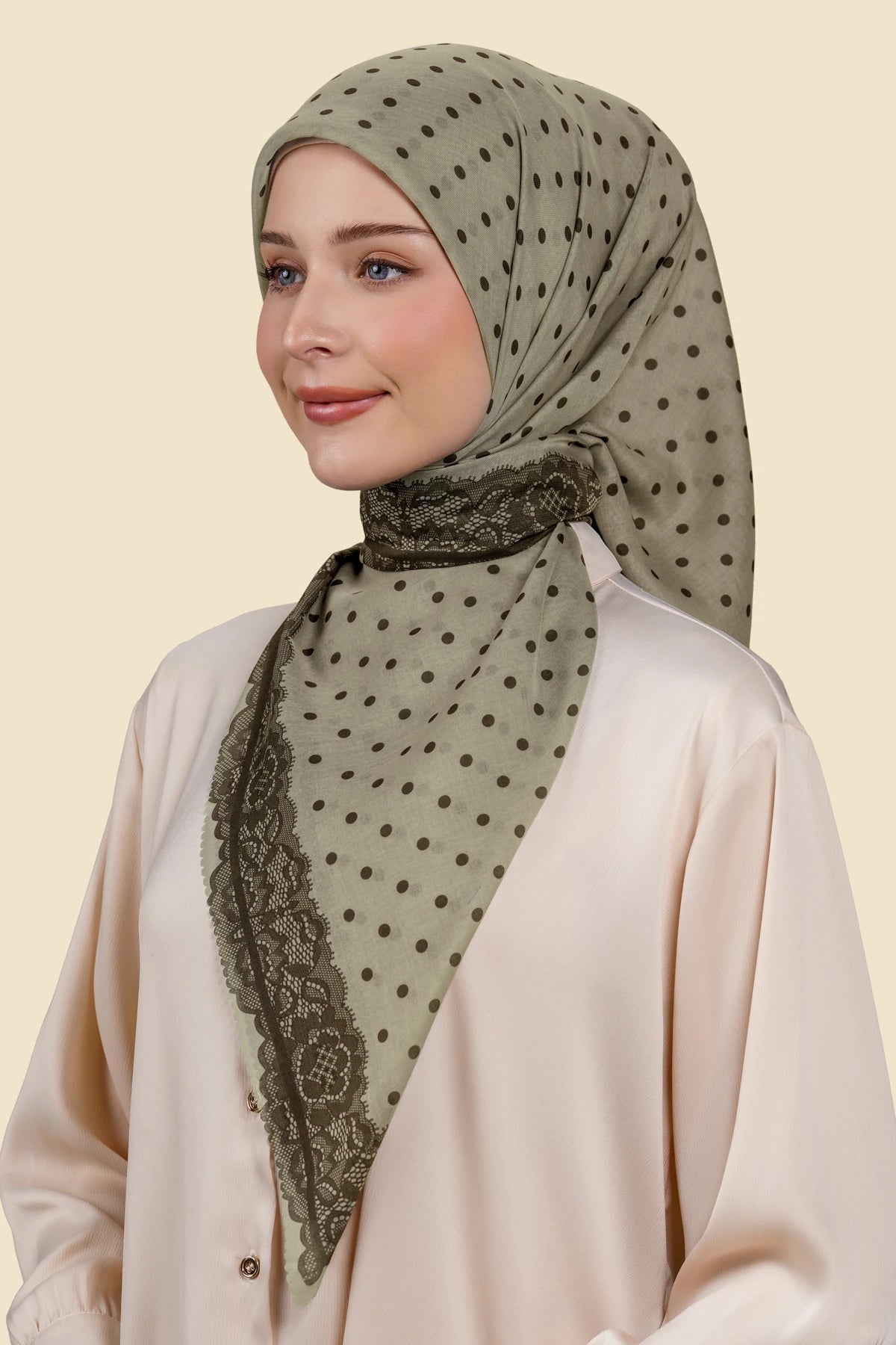 Dots & Lace Series - Pale Khaki