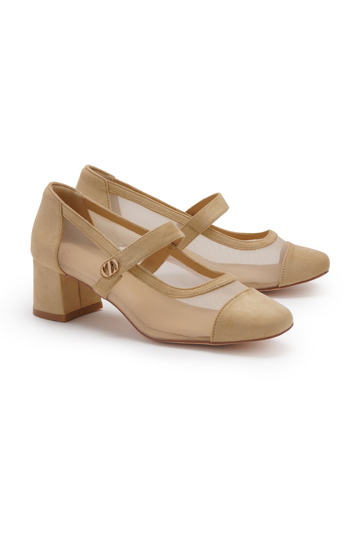 Jean Pump Shoes - Beige