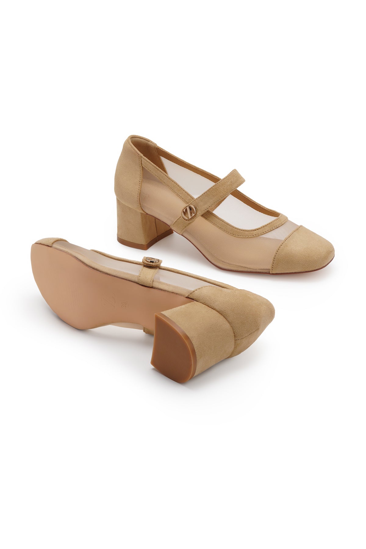 Jean Pump Shoes - Beige