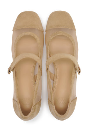 Jean Pump Shoes - Beige