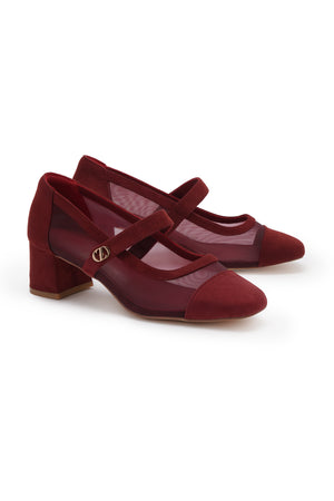 Jean Pump Shoes - Burgundy
