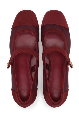 Jean Pump Shoes - Burgundy