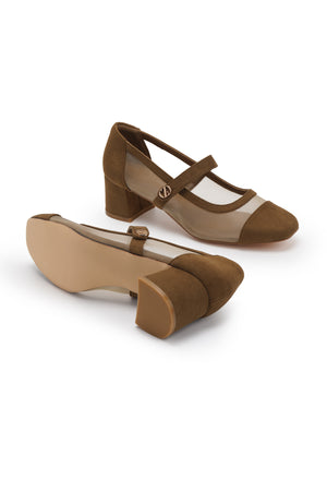 Jean Pump Shoes - Khaki