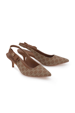 Jenna Jacquard Heels - Brown