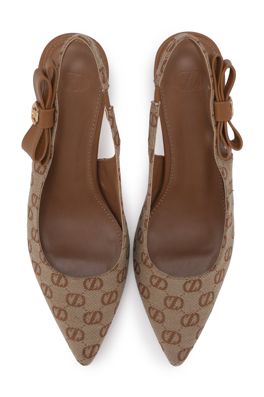 Jenna Jacquard Heels - Brown