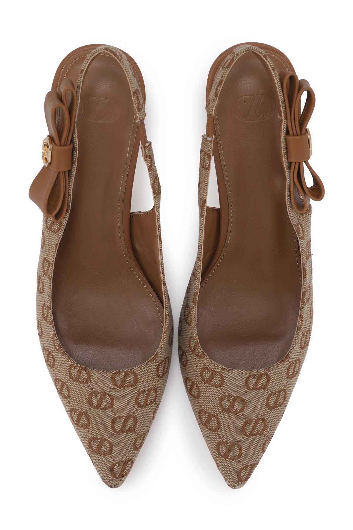 Jenna Jacquard Heels - Brown