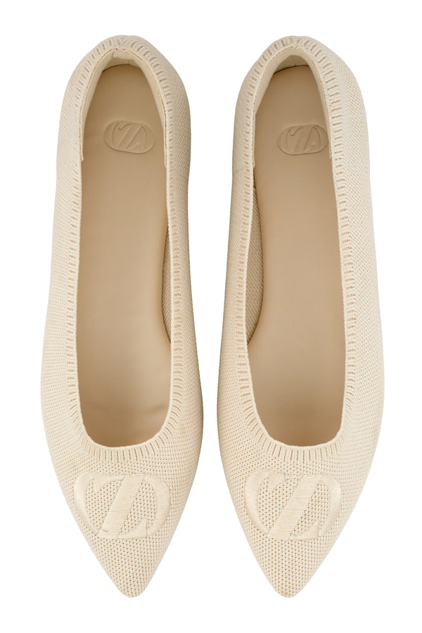 Kylie Flat Shoes - Cream - ZYTADELIA