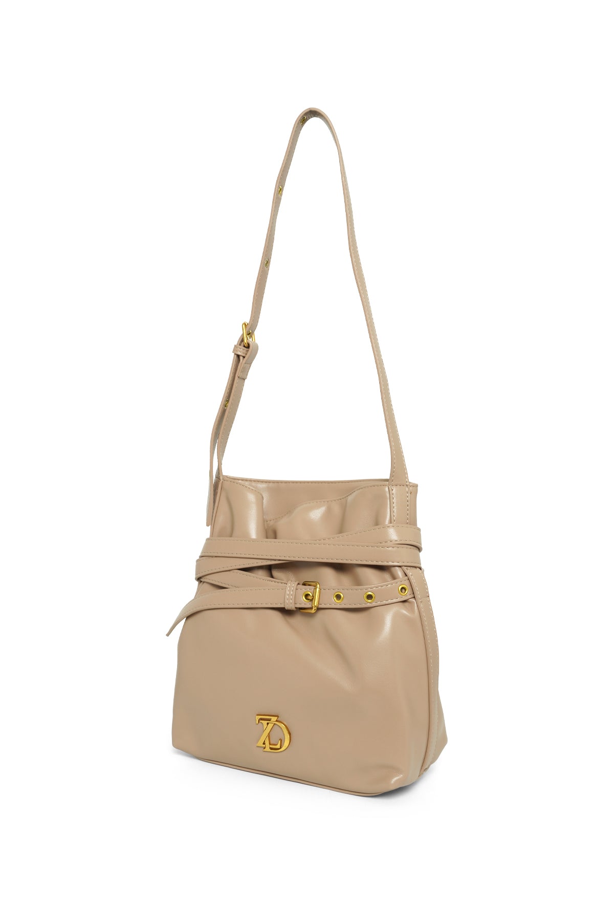 Valerie Belt Bucket Bag - Latte