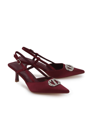 Lily Slingback Pumps - Burgundy