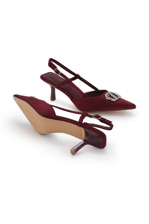 Lily Slingback Pumps - Burgundy