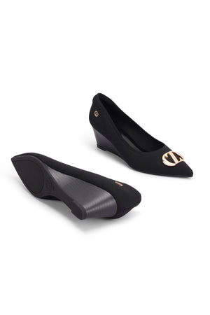Maggie Wedges Shoes - Black