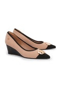 Maggie Wedges Shoes - Coffee/Black