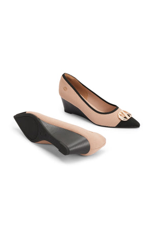 Maggie Wedges Shoes - Coffee/Black