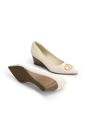 Maggie Wedges Shoes - Cream