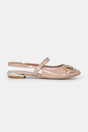 Myla Slingback Shoes - Beige