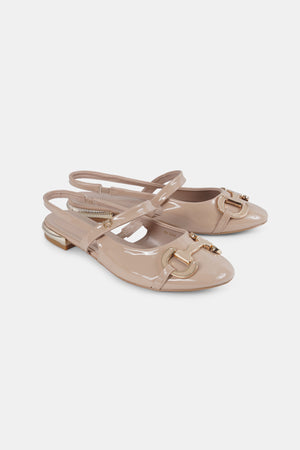 Myla Slingback Shoes - Beige