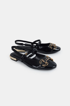 Myla Slingback Shoes - Black