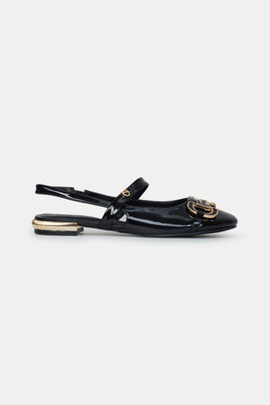 Myla Slingback Shoes - Black