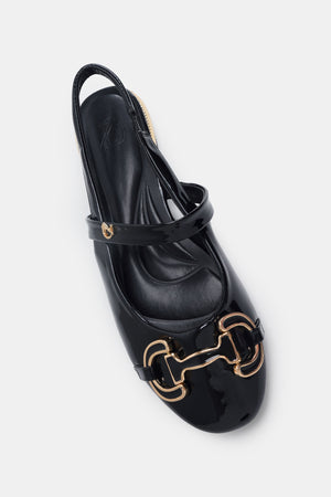 Myla Slingback Shoes - Black