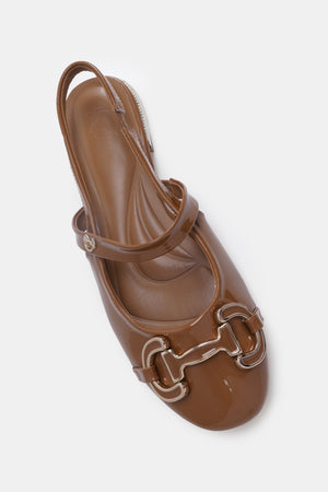 Myla Slingback Shoes - Brown
