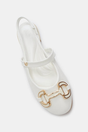 Myla Slingback Shoes - White