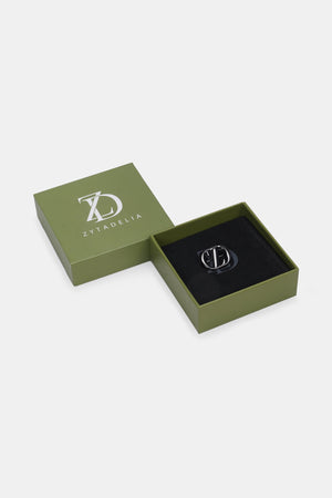 Zyta Pin Brooch - Plain Black