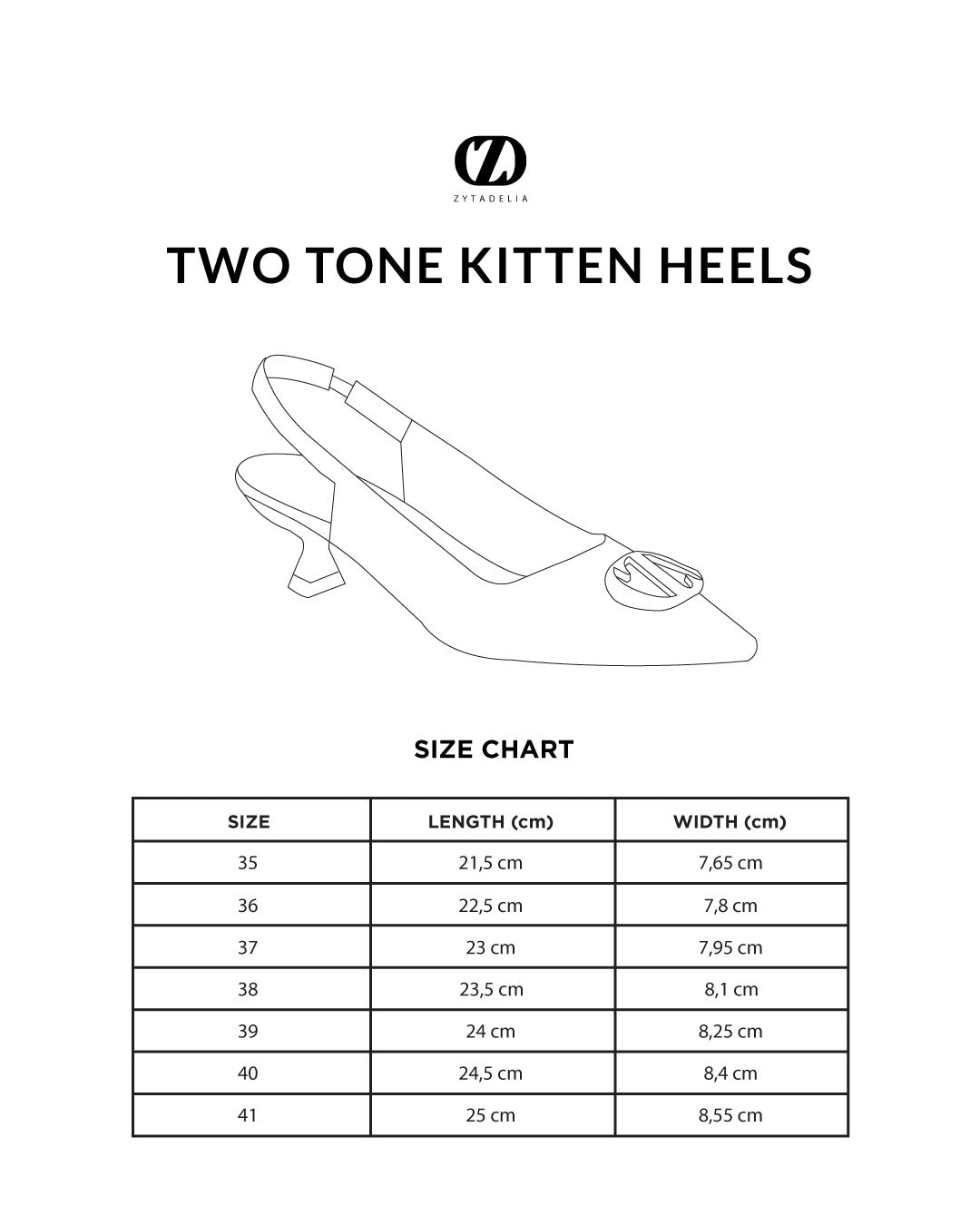 Two - Tone Kitten Heels - White