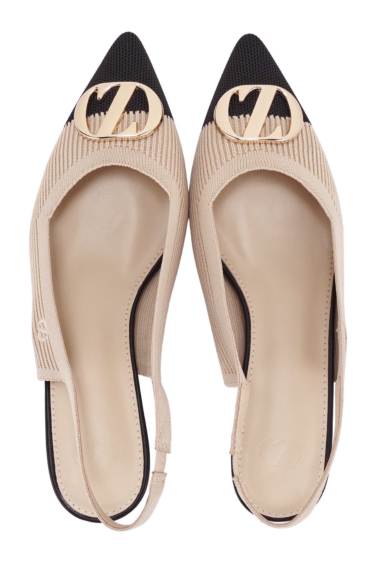 Two - Tone Kitten Heels - Cream