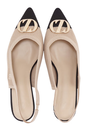 Two - Tone Kitten Heels - Cream