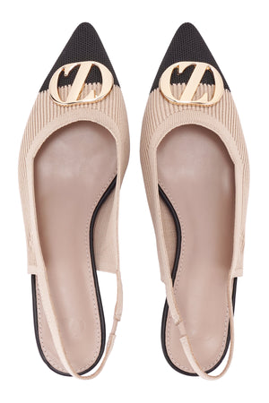 Two - Tone Kitten Heels - Tan