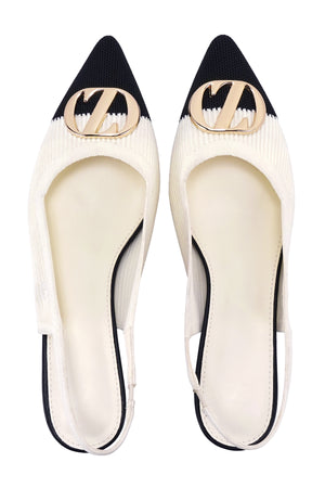 Two - Tone Kitten Heels - White