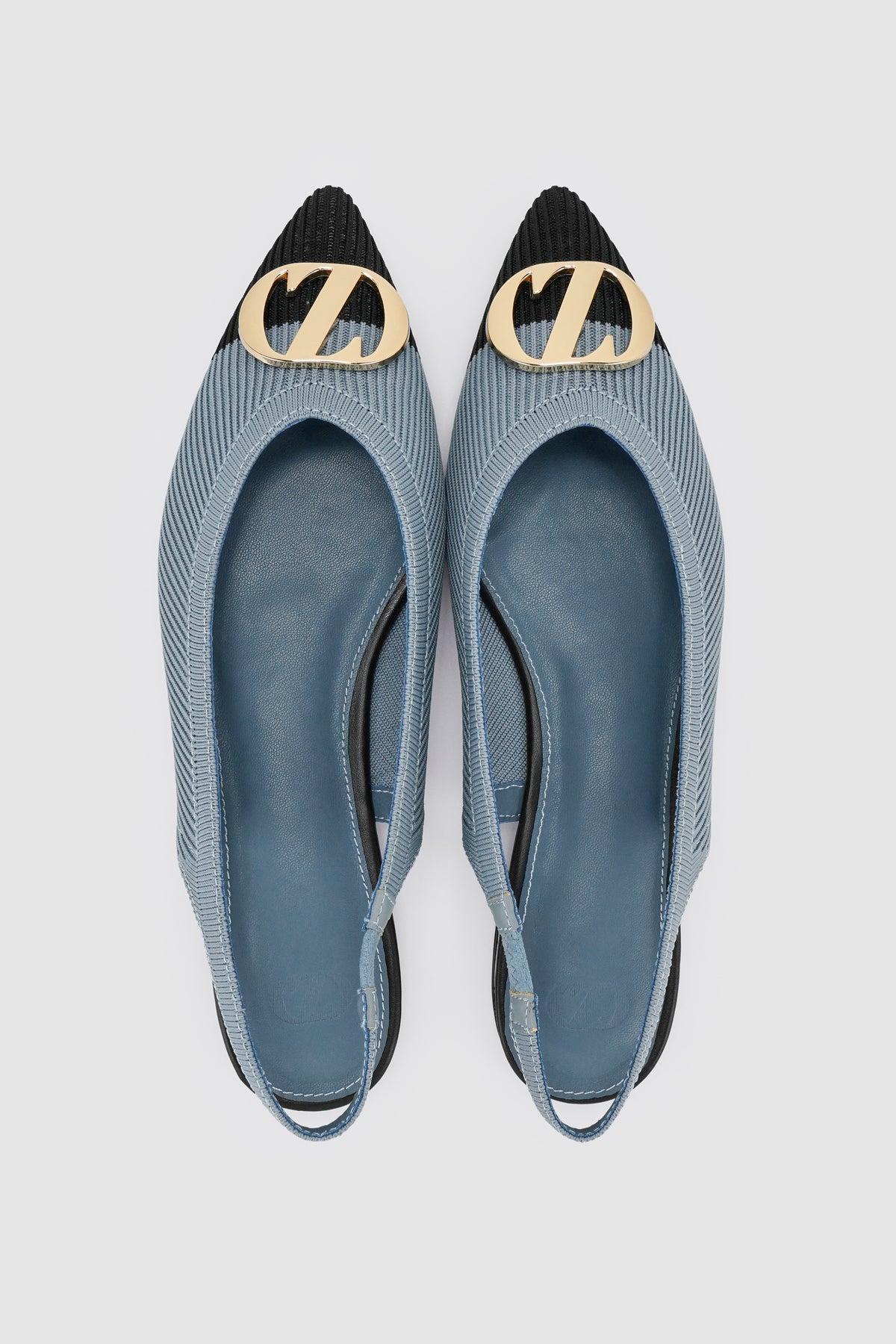 Two - Tone Slingback Flats - Denim