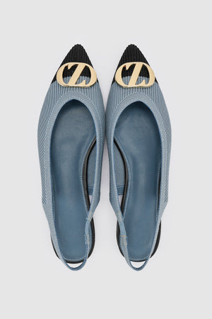 Two - Tone Slingback Flats - Denim