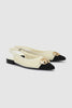 Two - Tone Slingback Flats - White