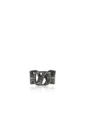 Zinitial Crystal Ring Scarf - Black