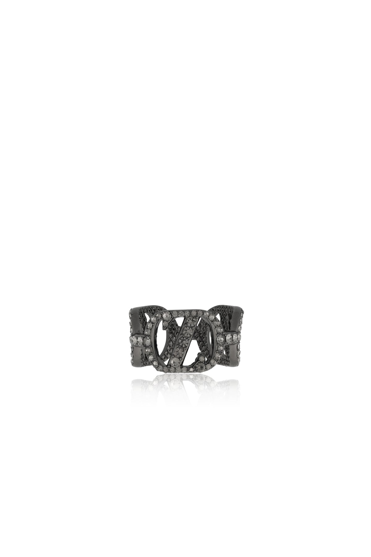 Zinitial Crystal Ring Scarf - Black
