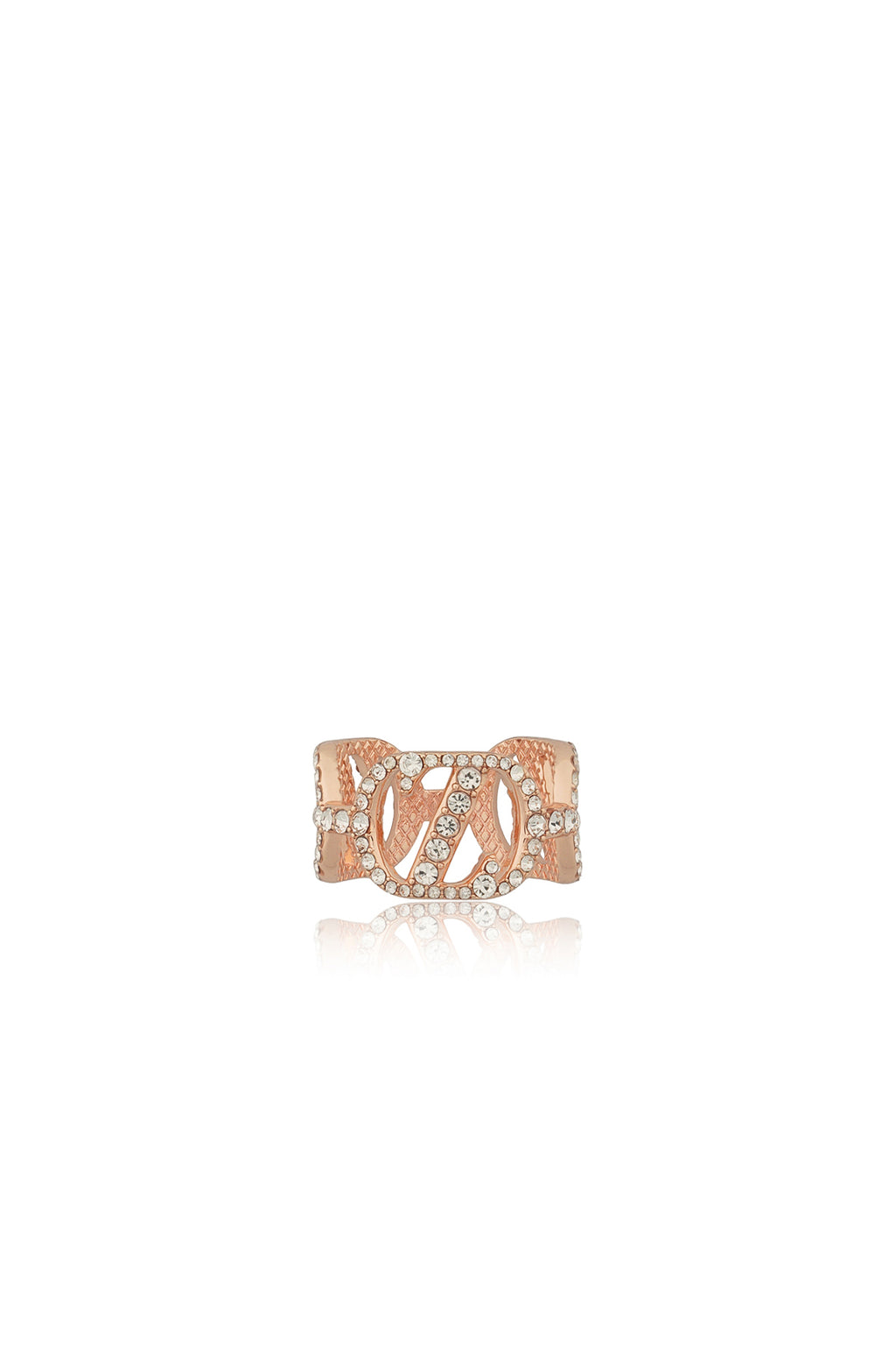 Zinitial Crystal Ring Scarf - Coral