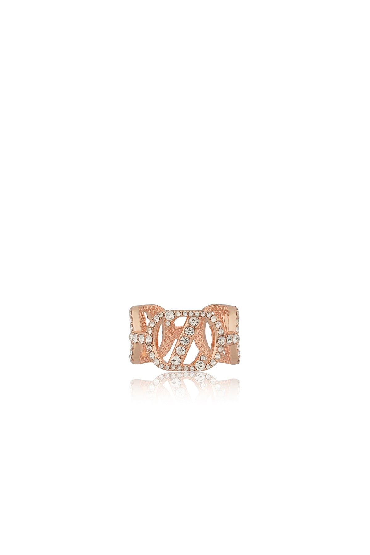 Zinitial Crystal Ring Scarf - Coral