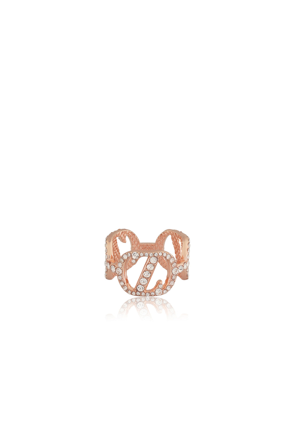 Zinitial Crystal Ring Scarf - Coral