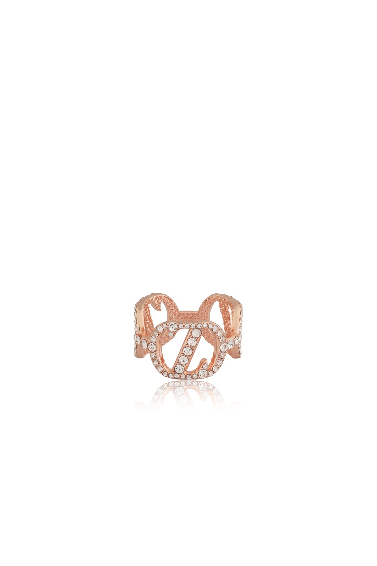 Zinitial Crystal Ring Scarf - Coral