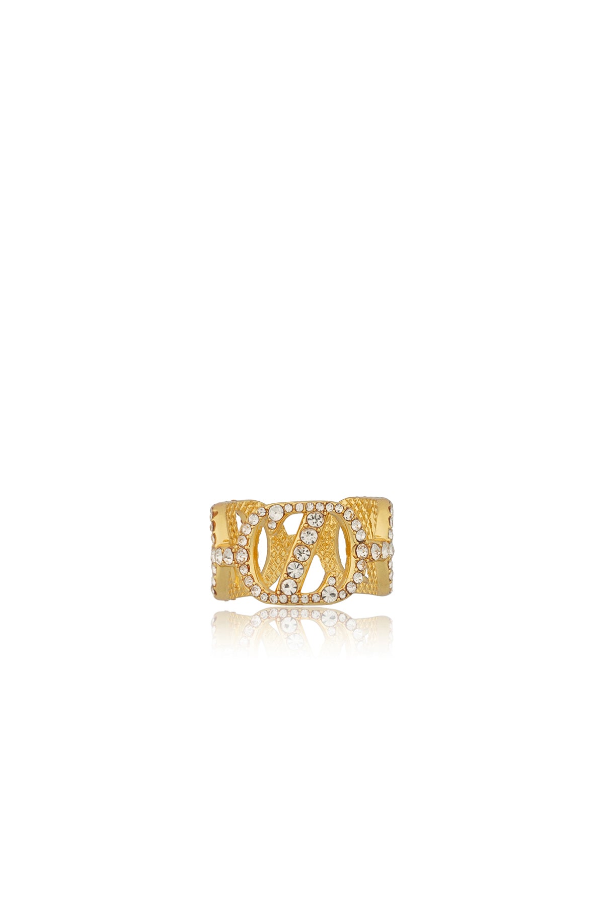 Zinitial Crystal Ring Scarf - Gold