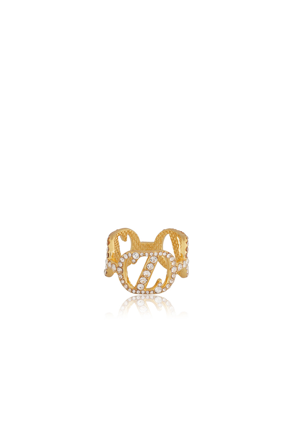 Zinitial Crystal Ring Scarf - Gold