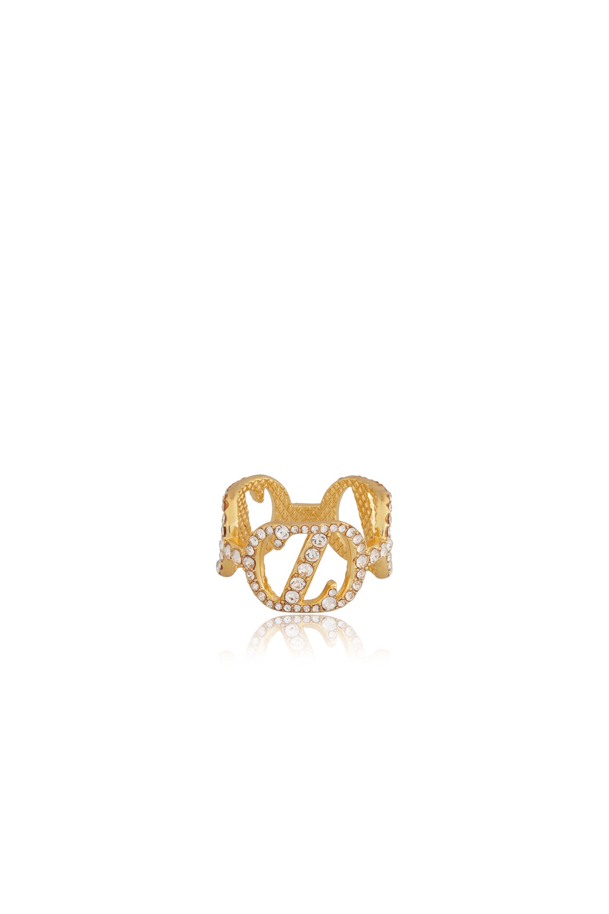 Zinitial Crystal Ring Scarf - Gold