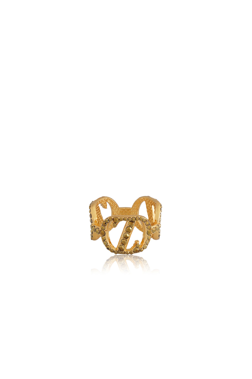 Zinitial Crystal Ring Scarf - Olive