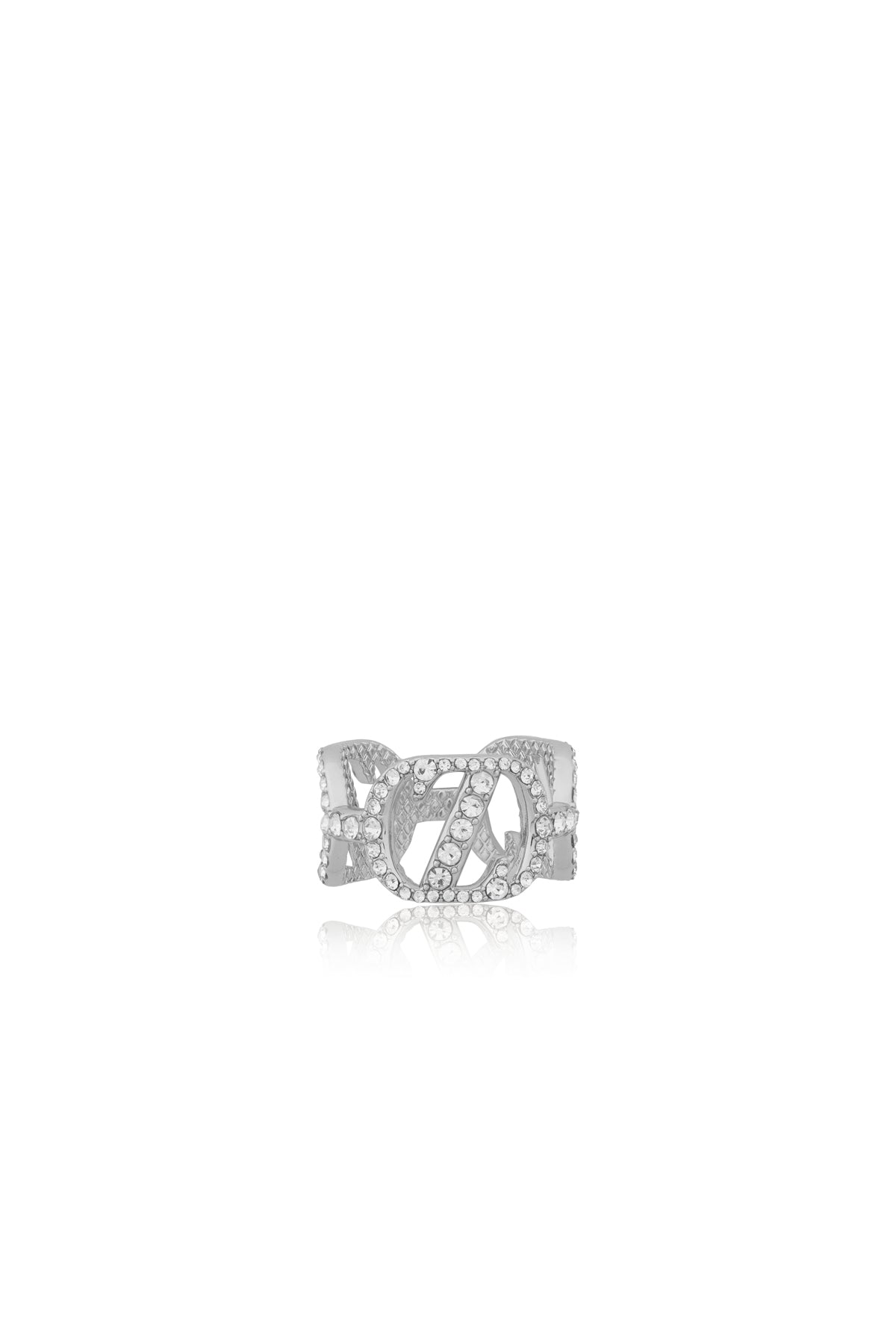 Zinitial Crystal Ring Scarf - Silver
