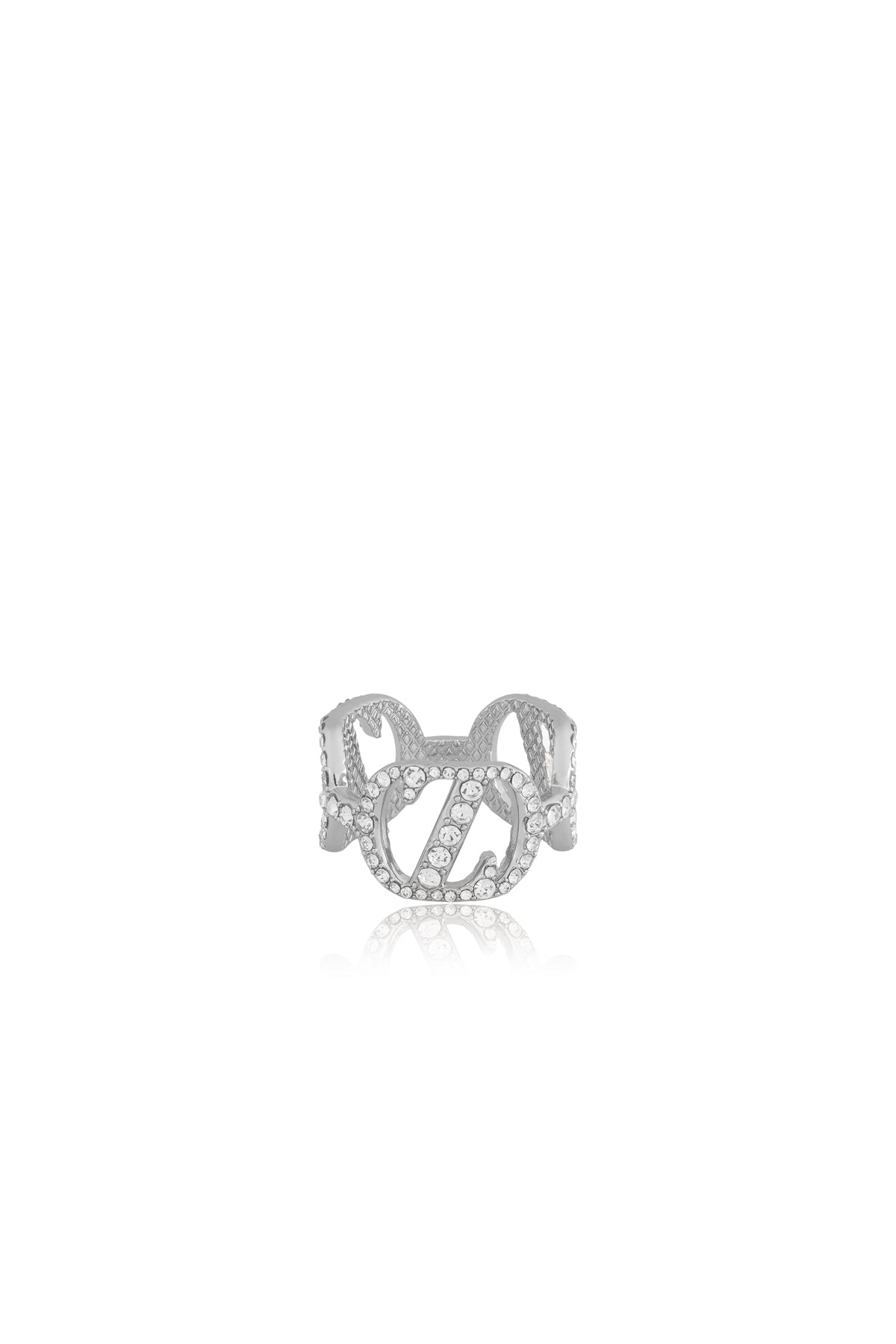 Zinitial Crystal Ring Scarf - Silver