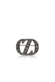 Zinitial Big Stone Brooch - Black