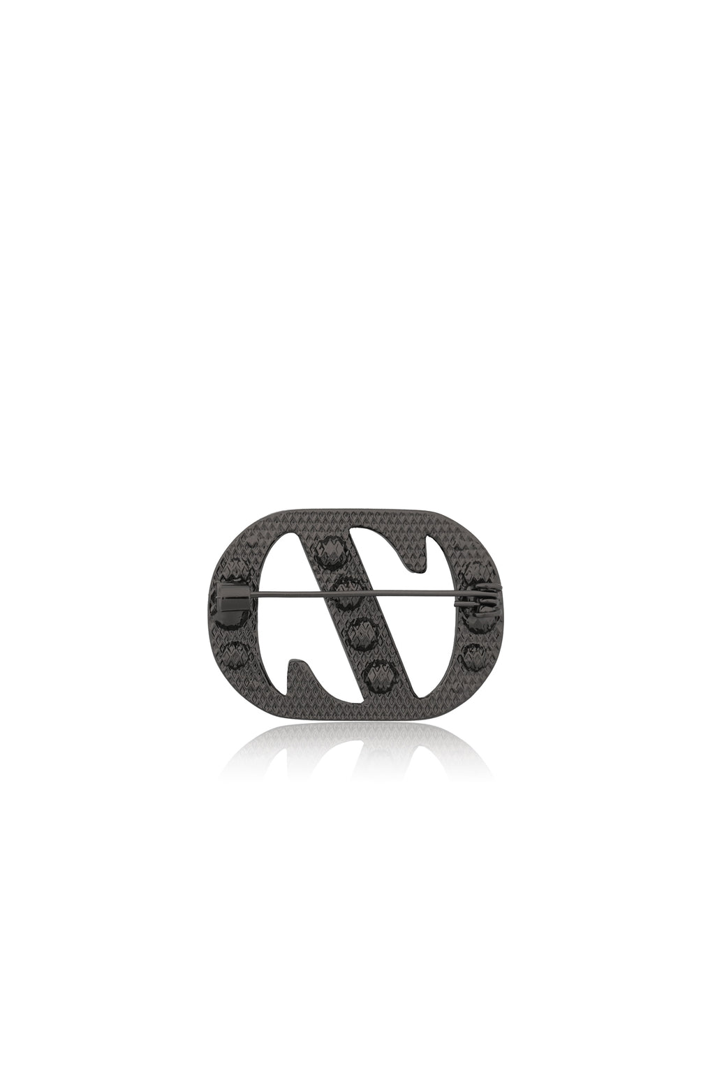 Zinitial Big Stone Brooch - Black