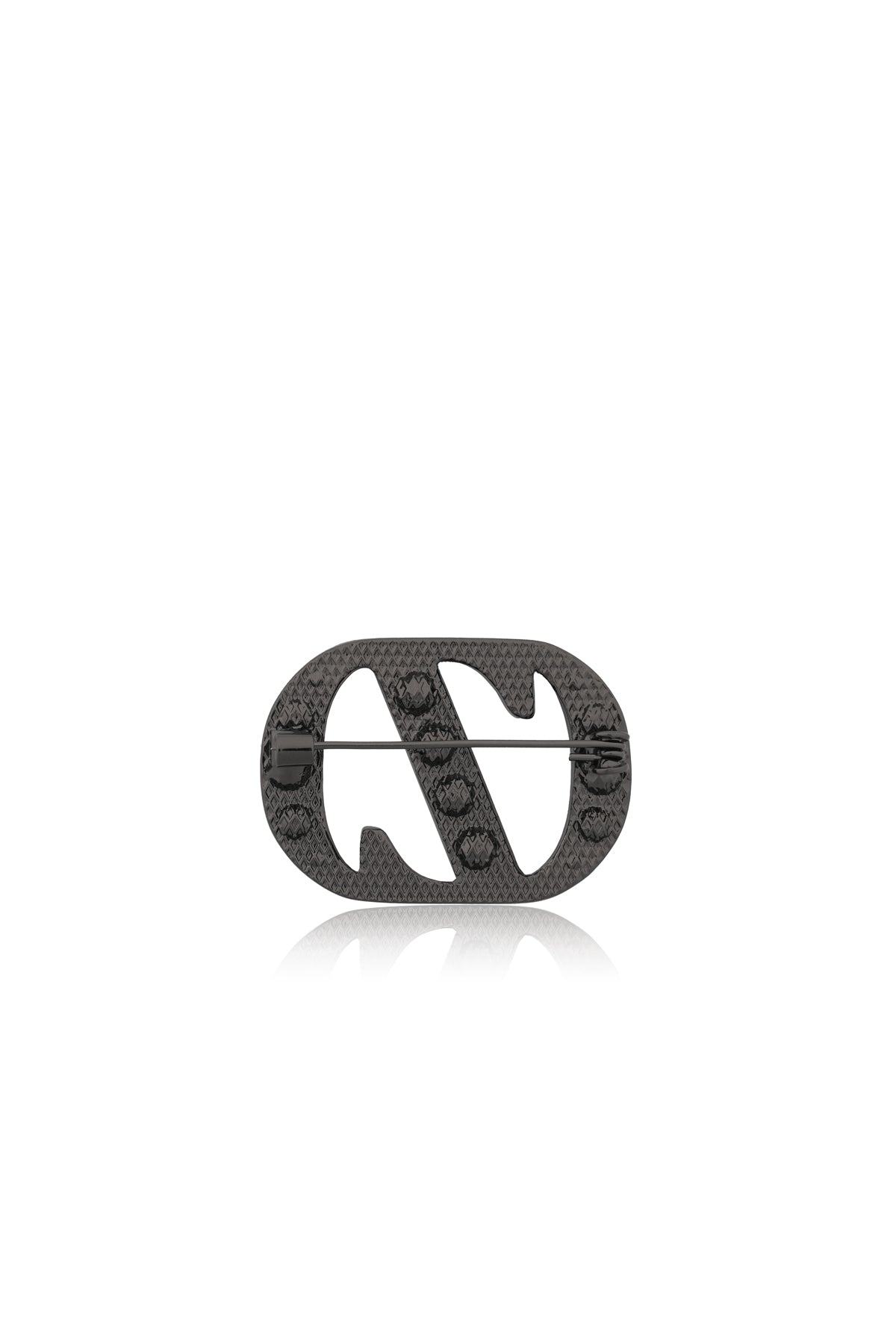 Zinitial Big Stone Brooch - Black